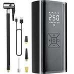 Şarjlı Lastik Şişirme Hava Kompresörü - 150 PSI Geniş Hava Şişirme Kapasitesi, 6000 mAh Uzun Şarj Ömrü, Lcd Ekranlı Basınç Takibi, Powerbank Olarak Kullanılabilir, Tekerlek Lastik Şişirme Pompası
