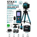 Şarjlı Lazer Mesafe Ölçer 80M Lazer + 360 Derece Yeşil Lazer Hizalama Cihazı Profesyonel Set