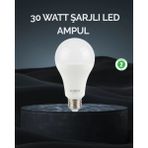 Şarjlı LED Ampul 30 Watt Soğuk Beyaz - 1,20 m