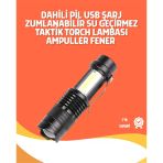 Şarjlı Led El Feneri - 14500 Pil Dahil, 4 Işık Modu, Mini Boy Mir50504952