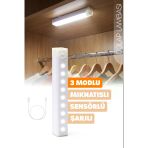 Şarjlı Otomatik Hareket Sensörlü Dolap Işığı Çekmece İçi Koridor Mutfak Merdiven Lambası 20 Cm 335 Vitrin