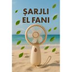 Şarjlı Sessiz Güçlü El Fanı Mini Taşınabilir Usb Vantilatör 5 Pervaneli Fan