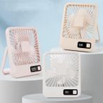 Şarjlı Taşınabilir Sessiz Masa Vantilatörü, 1 Adet, 180° Ayarlanabilir, 5 Hız, LED Göstergeli, Type-C Şarj Edilebilir, Portatif Mini Fan