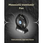 Şarjlı Usb Fan – Masaüstü Mini Vantilatör, Taşınabilir, Işıklı, 3 Kademeli, Sessiz Mir29322306