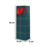 Sarkap 13x36x9 cm Yeşil Ekose Desenli Hediyelik Karton Çanta