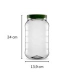 Sarkap 3000 ml Yeşil Kapaklı Uzun Dilimli Pet Kavanoz