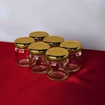 Sarkap 6'lı 40 ml Yuvarlak Cam Kavanoz Gold