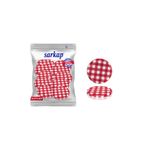 Sarkap 82 mm Kırmızı Mat Ekose Hijyenik Paketli 10 Adet Kavanoz Kapağı