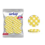 Sarkap 82 mm Sarı Mat Ekose Hijyenik Paketli 10 Adet Kavanoz Kapağı