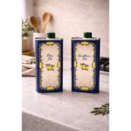 Sarkap Home 1000 ml 2'li Kapaklı Metal Zeytinyağı Tenekesi Seti