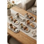 Sarkap Home 16x35 cm 6'lı Silver Oval Sunumluk Metal Servis Tepsisi
