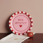 Sarkap Home 34 cm Bon Appetit Kırmızı Metal Tepsi
