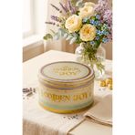 Sarkap Home 3,4 L Golden Joy Yuvarlak Metal Saklama Kutusu-190x120mm