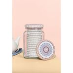 Sarkap Home Kapak Hediyeli 1600 ml Kare Kavanoz - Krem Çini Kapaklı