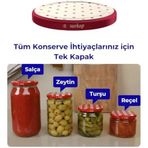 Sarkap Kavanoz Kapağı, 82mm, Hava Geçirmez, Sızdırmaz, Konserve için Uygun, 10'lu Paket (Kalp)
