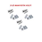 Sarkey Sr-280 + Zl Aparat Seti 280 Kg Manyetik Kilit 12/24V Dc Elektromanyetik Kapı Kilidi 3 Adet