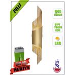 Sarkıt Modeli Metal Çift Yönlü Beyaz Işık Gold Kasa Duvar Aydınlatma Pilli Aplik