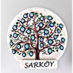 Şarköy Temalı Polyester Kabartmalı Nazar Ağacı Magnet Çap: 6 Cm – Dekoratif Hediyelik Buzdolabı Süsü (Kod:1130)
