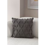 Sarmal Desenli Punch İşlemeli Keten Yastık Kılıfı, Dekoratif Kırlent Kılıfı 43 x 43 CM (Gri)