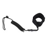 Sarmal Stand Up Kürek Tahtası tasması, güçlü 5mm PU Kablosu, Bacak tasması, Ayarlanabilir Bileği Manşeti, Sörf tahtası Için 5ft Uzunluk, Hafif Ve Bodyboard Ile Esnek (BLACK)