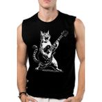 Sarman Rock Siyah Kesik Kol | Kolsuz Erkek Tshirt | Atlet - 2XS
