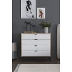 Sarmobi Arden 4 Çekmeceli Beyaz Şifonyer 90x88x40 cm Modern Tasarım ve Fonksiyonel Depolama