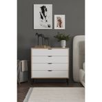 SARMOBİ Arden 4 Çekmeceli Şifonyer 90x88x40 cm Beyaz – Modern Tasarım