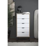 SARMOBİ Arden 5 Çekmeceli Şifonyer/Çamaşırlık 50x105x40 cm Beyaz – Modern Tasarım