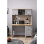 sarmobi Taiga Raflı Çalışma Masası 121x185x65 Cm Buz Gri - Retro Tasarım