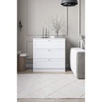 SARMOBİ Terra 3 Çekmeceli Şifonyer 75x77x42 cm Beyaz – Modern Tasarım