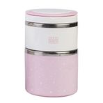 Saro 820 ml Pembe 2 Katlı Isı Yalıtımlı Termos Yemek Mama Kabı