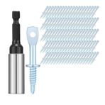 SAROAD 100Pcs 2Inch Eye Lag Self Tapping Drilling Point Screw Zinc and 1pcs 2-5/8Inch Driver, Sturdy Eye Lag Self Drill Screw
