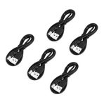 SAROAD 5X USB Kablosu 5,5 mm / 2,1 mm 5V DC Varil Jak Güç Kablosu (Siyah, 75 cm)