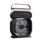 SAROAD Household Small Air Cooler LED Night Light Portable Humidifier Air Adjustment Fan Office Fan Black