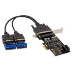 SAROAD Parallel Port DB25 25Pin PCIE Riser Card PCIe X1 17V352 2SRS232/RS485 Communication Control Cards PCI-E Express Cards