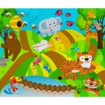 Sarp Neşeli Orman Oyun Halısı 65 x 55 cm - 100 x 100 cm - Mavi