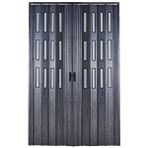 Sarpaş Akordiyon Kapı 162 X 202 Karaağaç Camlı 12mm Çift Açılım Katlanır Akordeon Pvc Karaağaç ( Antrasit )