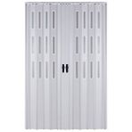Sarpaş Akordiyon Kapı 162x187 Beyaz Camlı Çift Açılım Kalın Kapı Katlanır Akordeon Pvc Anahtar Kilitli