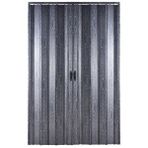 Sarpaş Akordiyon Kapı 216x199 Karaağaç Camsız Çift Açılım Kalın Kapı Katlanır Akordeon Pvc Anahtar Kilitli Karaağaç ( Antrasit )