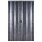 Sarpaş Akordiyon Kapı 258x186 Karaağaç Camsız Çift Açılım Kalın Kapı Katlanır Akordeon Pvc Anahtar Kilitli Karaağaç ( Antrasit )