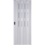 Sarpaş Beyaz Camlı 12 mm Katlanır Akordeon Pvc 117x221 cm Akordiyon Kapı