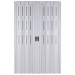 Sarpaş Beyaz Camlı Çift Açılım Katlanır Pvc 132x209 cm 12 mm Akordiyon Kapı