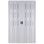 Sarpaş Beyaz Camlı Çift Açılım Katlanır Pvc 132x210 cm 12 mm Akordiyon Kapı