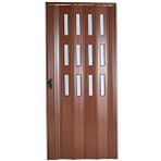 Sarpaş Ceviz Camlı 12 mm Katlanır Akordeon Pvc 117x223 cm Akordiyon Kapı