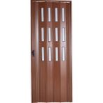 Sarpaş Ceviz Camlı 12 mm Katlanır Akordeon Pvc 117x249 cm Akordiyon Kapı