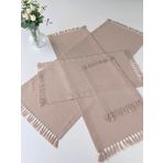 Sarra 4'lü Bağlama Salon Takımı Masa Örtüsü, Etamin, İşlenebilir, El İşi, Nakış, DIY, Masa, Runner, Konsol, Sehpa Örtüsü (Eski Çuval)