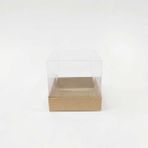 Sarruma Hediyelik Kraft Kutu Asetat Kapaklı 5*5*5cm - 25 Adet