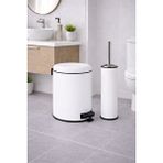 SAS Beyaz 2'li Banyo Seti - Metal Çöp Kovası 3 Lt Ve Wc Fırçası Takımı Elit 7200