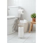 SAS Beyaz Ayaklı Kare Tuvalet Kağıtlığı, Yedek Rulo Hazneli, Paslanmaya Dayanıklı Wc Kağıtlık, 13cm X 65cm- Raf : 404 - ( A - B )