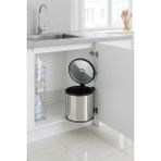 Sas Haus Banyo, Mutfak Dolabı İçi 11 Litre Metal Çöp Kovası – Krom, Tüm Dolaplara Uyumlu Tezgah Altı Çöp Kovası - 29 x 27 x 30